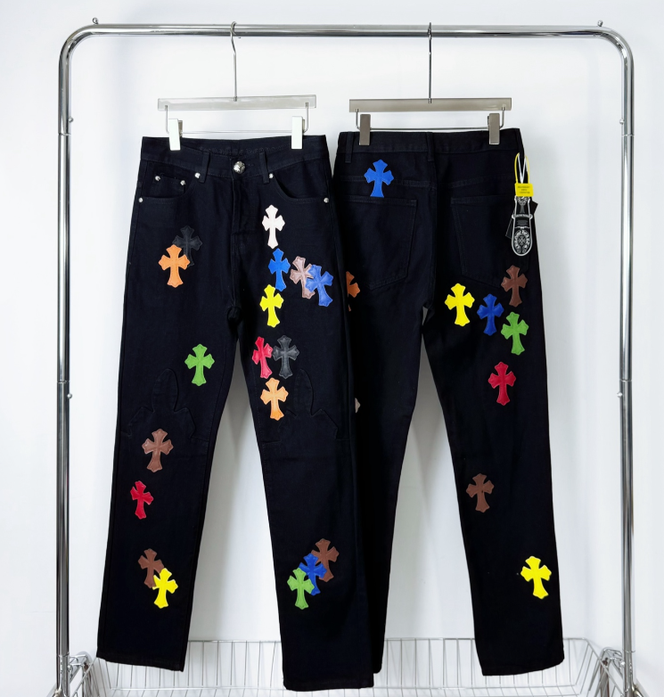 Chrome Hearts Multicolor Cross Patch Denim