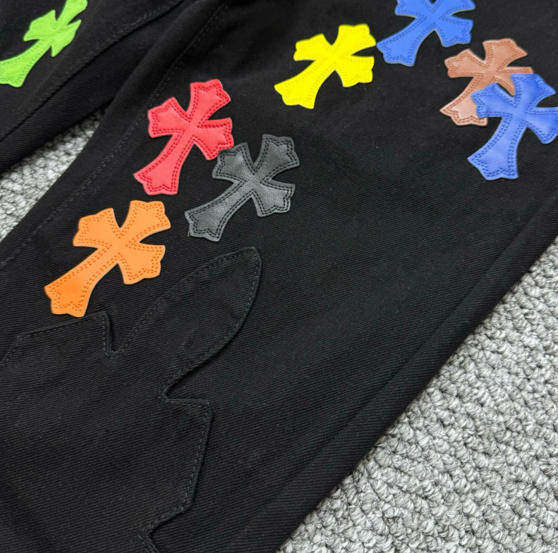 Chrome Hearts Multicolor Cross Patch Denim
