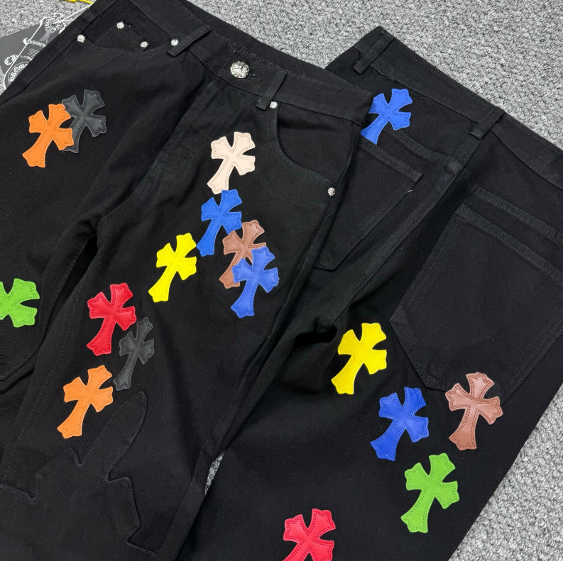Chrome Hearts Multicolor Cross Patch Denim