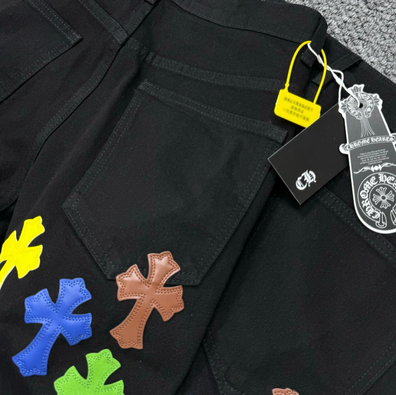 Chrome Hearts Multicolor Cross Patch Denim