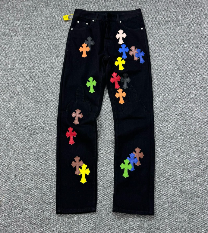 Chrome Hearts Multicolor Cross Patch Denim