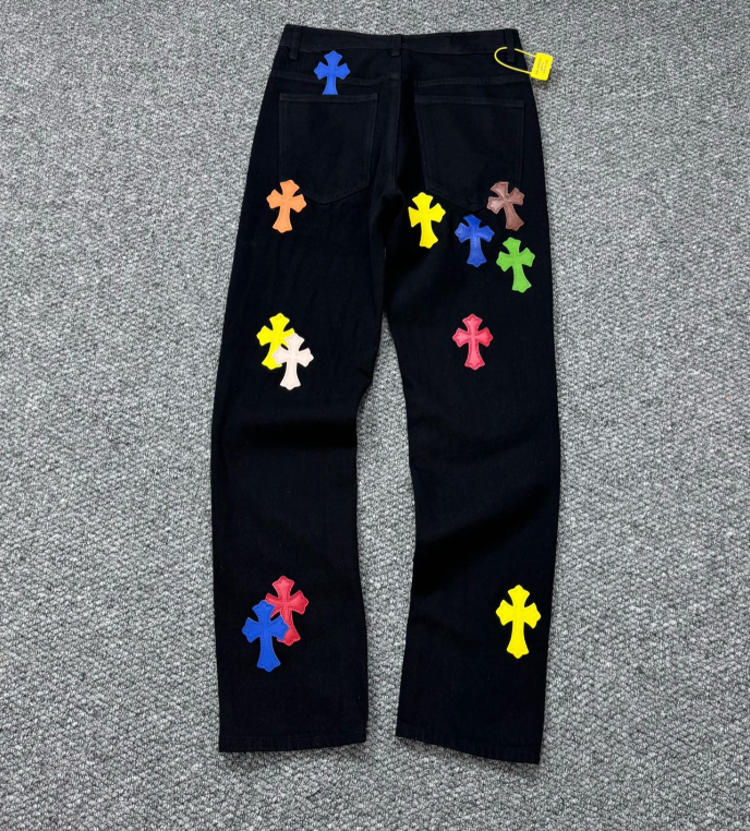 Chrome Hearts Multicolor Cross Patch Denim