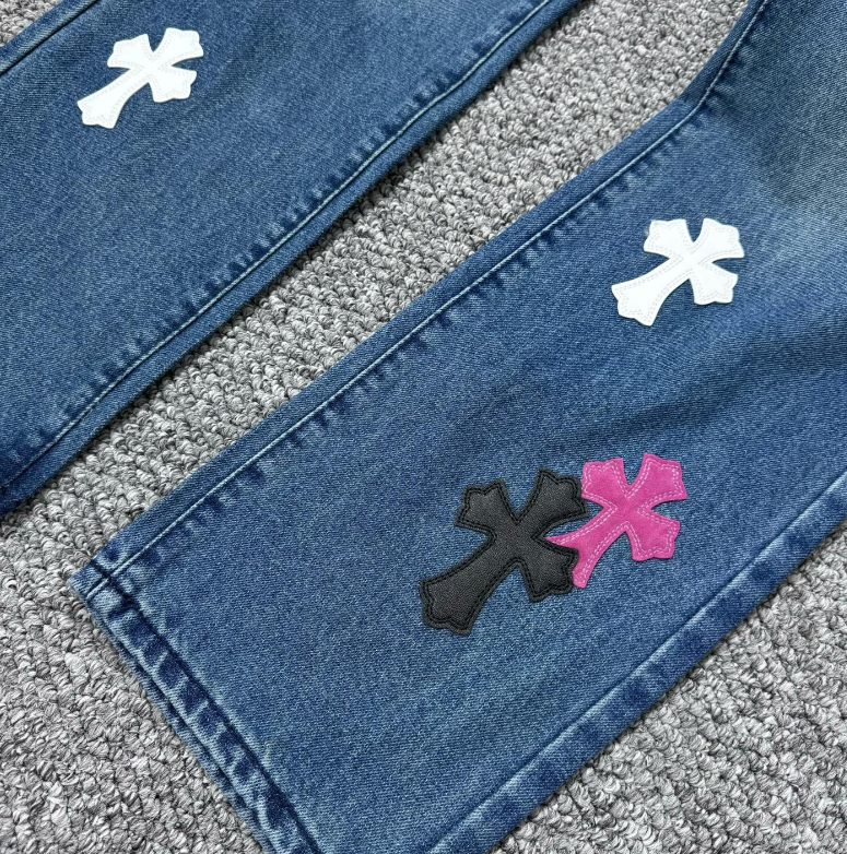 Chrome Hearts Multicolor Cross Patch Denim