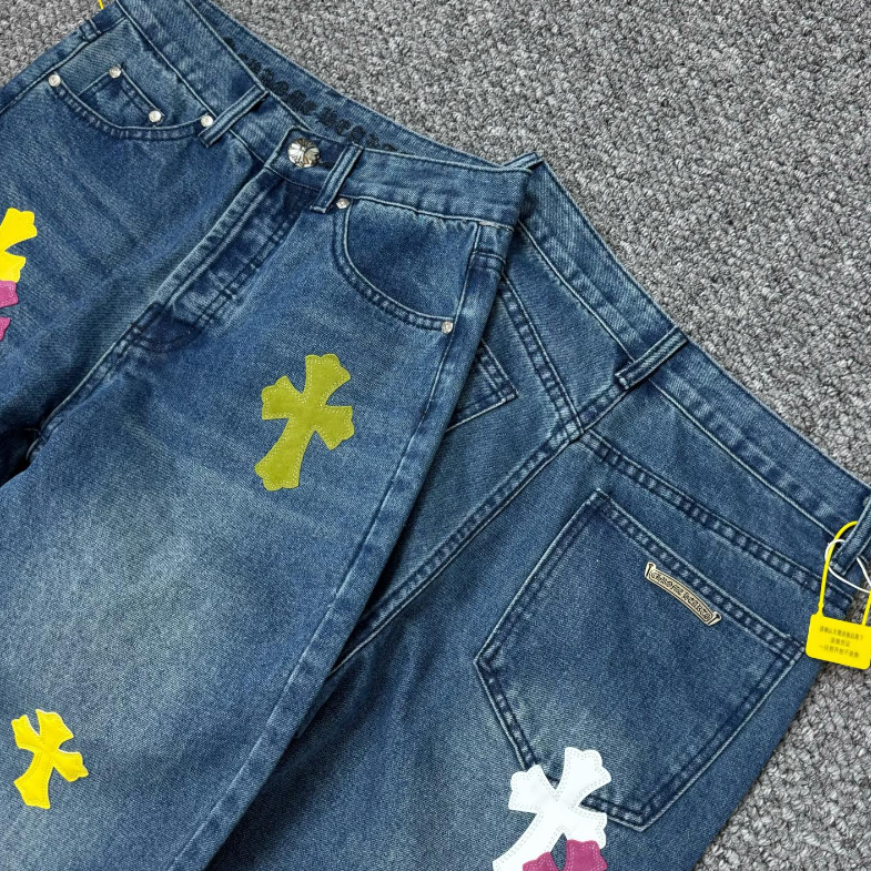 Chrome Hearts Multicolor Cross Patch Denim