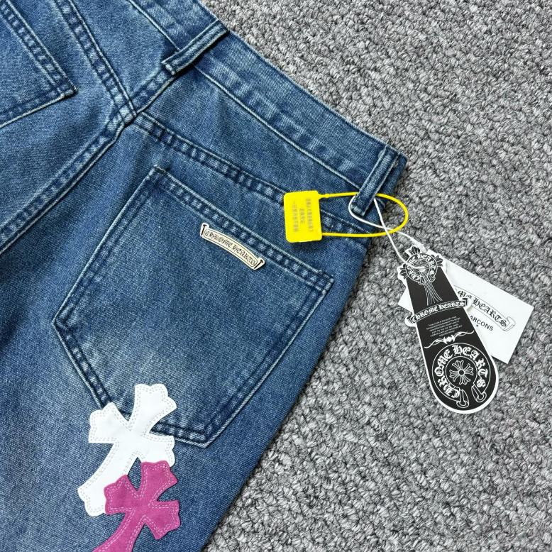 Chrome Hearts Multicolor Cross Patch Denim