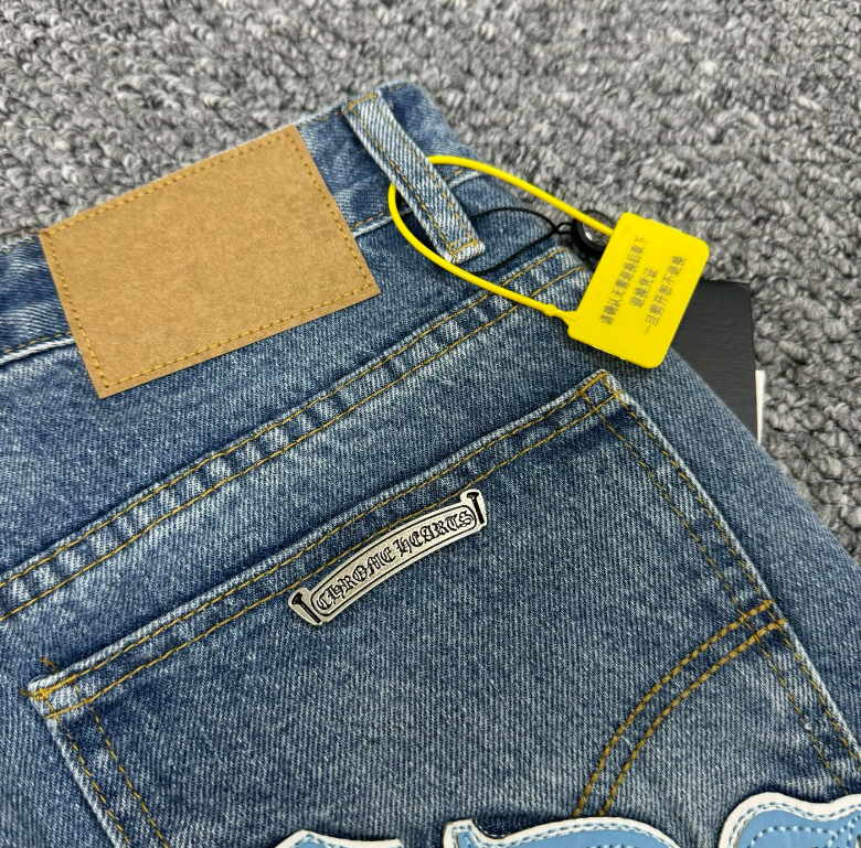 Chrome Hearts Black & Blue Cross Patch Denim