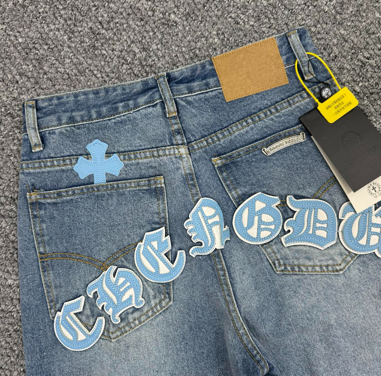 Chrome Hearts Black & Blue Cross Patch Denim