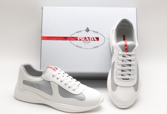 Prada Mesh & Patent Leather Sneaker – Luxury Low-Top Trainer