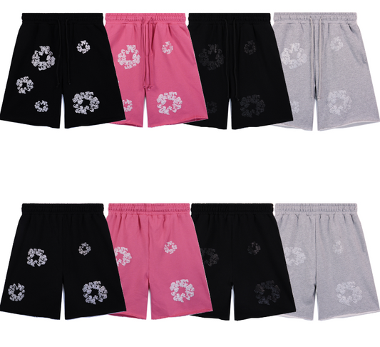 Chrome Hearts Rhinestone Floral Cross Shorts