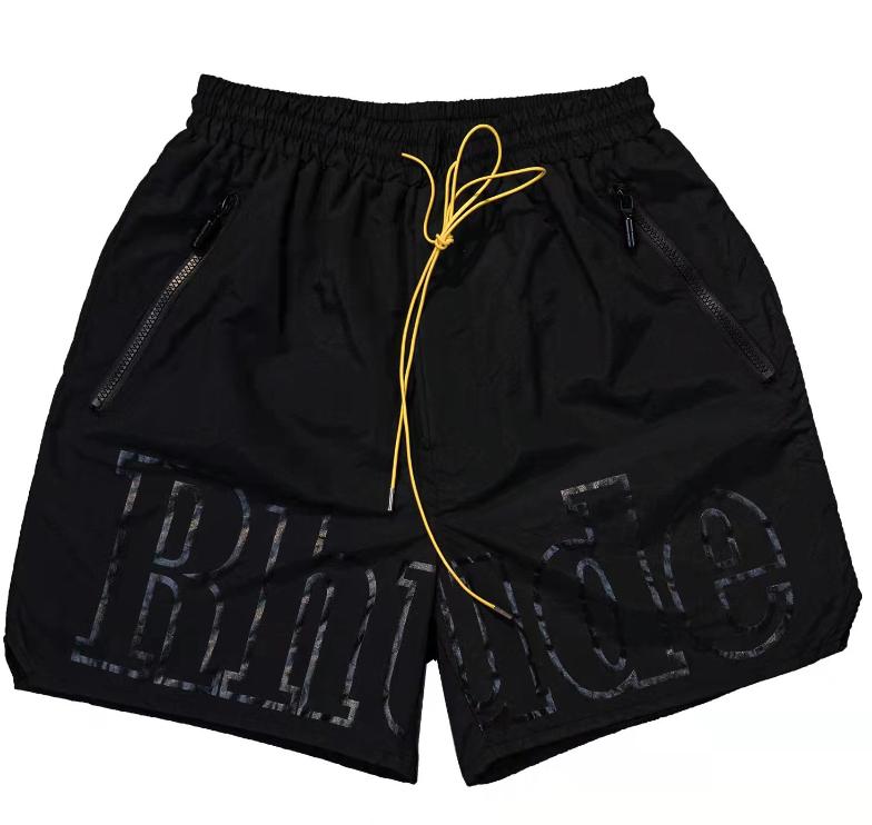 Rhude Nylon Logo Shorts – Grey & Black