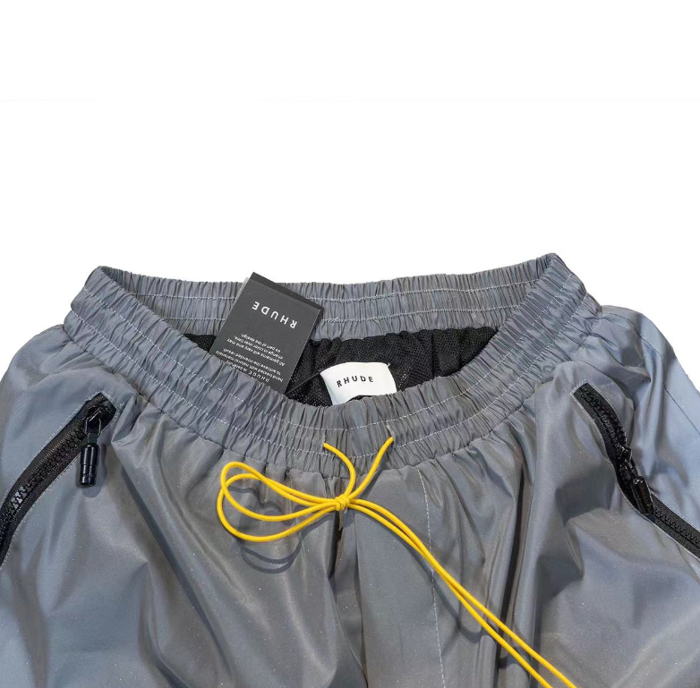 Rhude Nylon Logo Shorts – Grey & Black