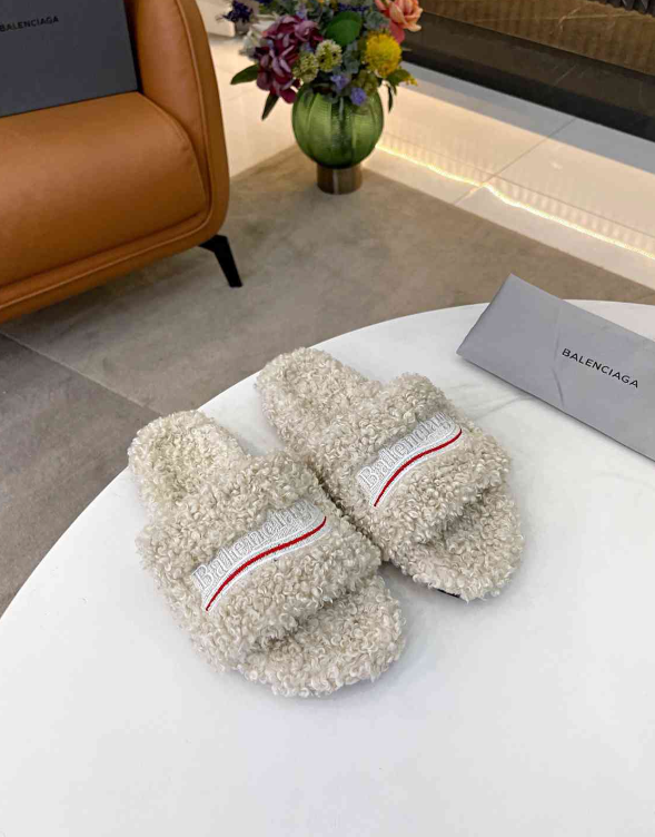Balenciaga Teddy Fleece Slides – Multiple Colors