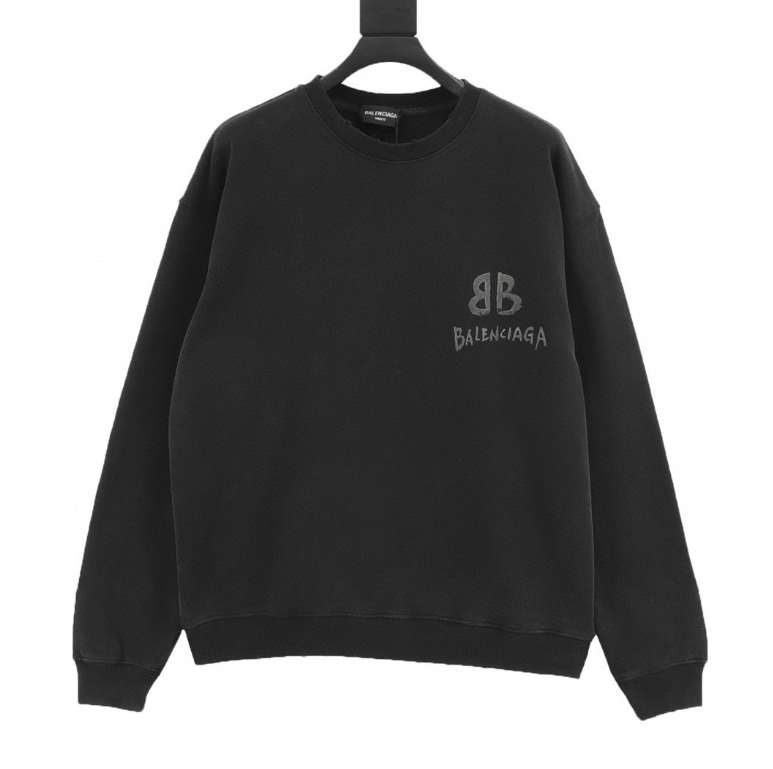 Balenciaga Graffiti Logo BB Sweatshirt – Black