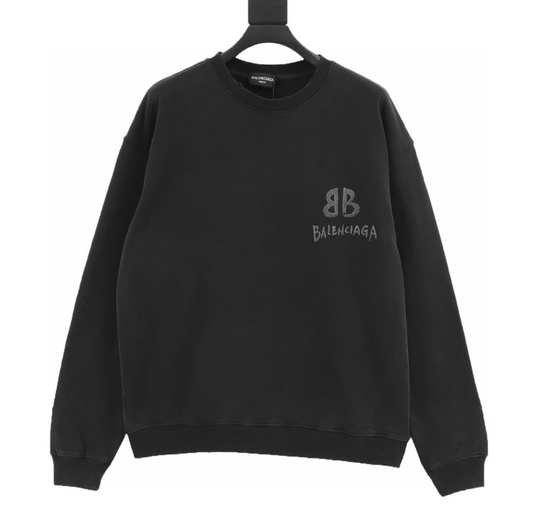 Balenciaga Graffiti Logo BB Sweatshirt – Black