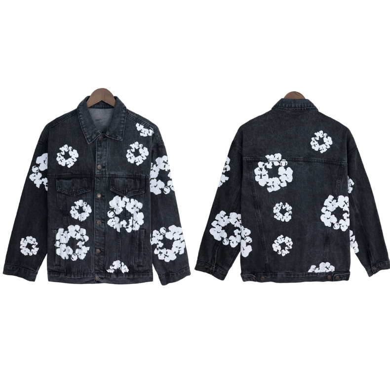 Denim Tears Cotton Wreath Denim Jacket – Black / Blue