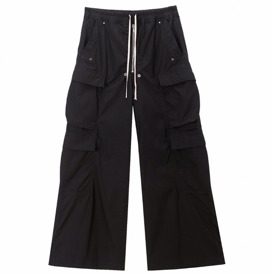 Rick Owens Black Cargo Wide-Leg Pants
