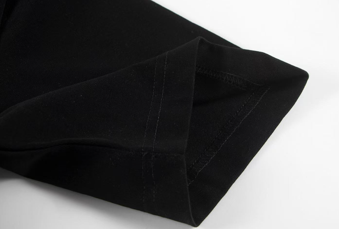 Chrome Hearts Horseshoe Tee – Black/White with Rhinestone Detailing