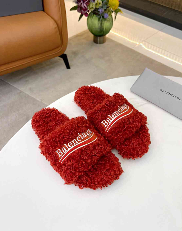 Balenciaga Teddy Fleece Slides – Multiple Colors